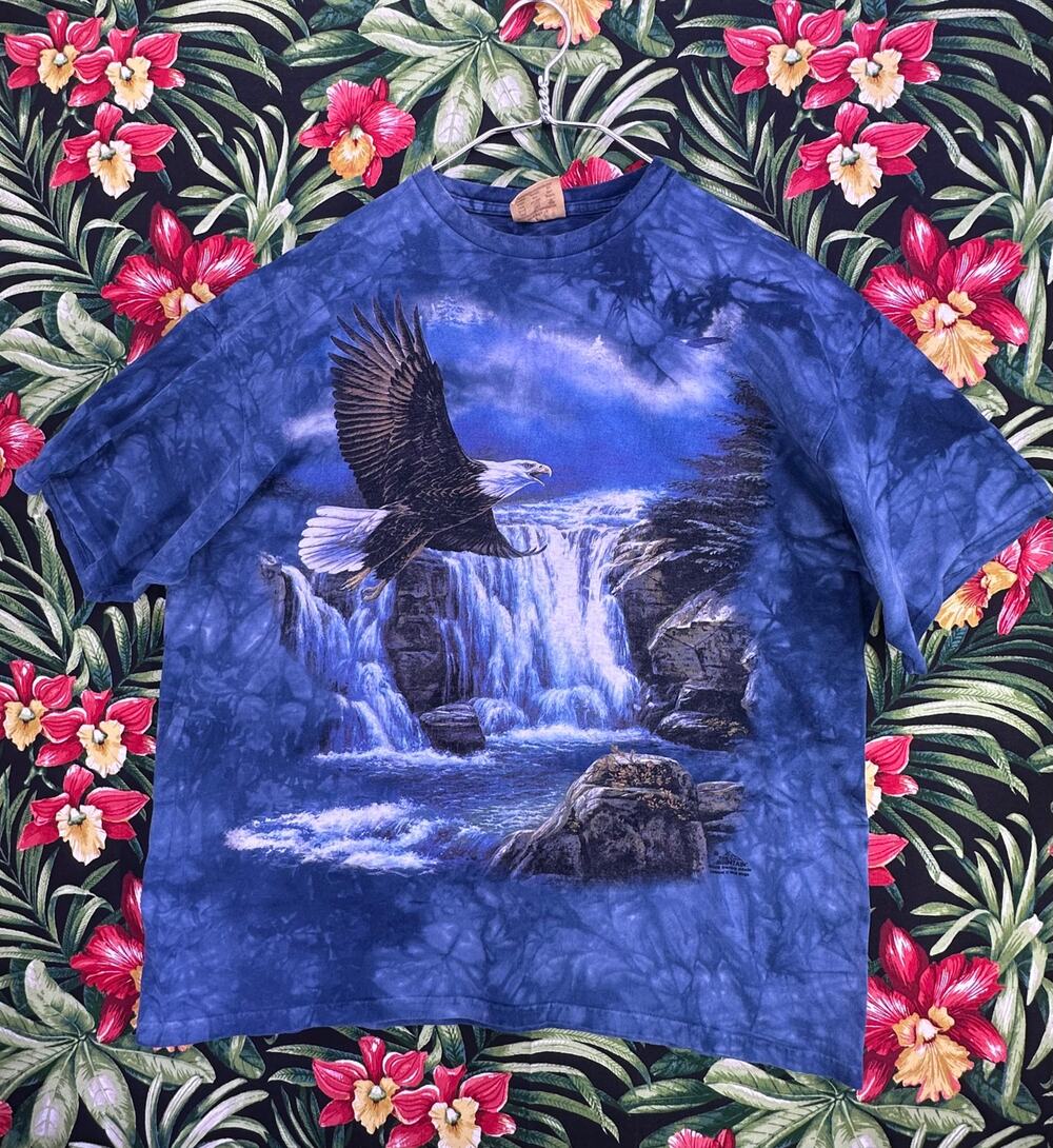 Vintage The Mountain Eagles T-shirt Size 2XL Blue Waterfall